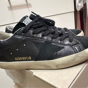 Golden Goose Black Glitter Heel Sneakers